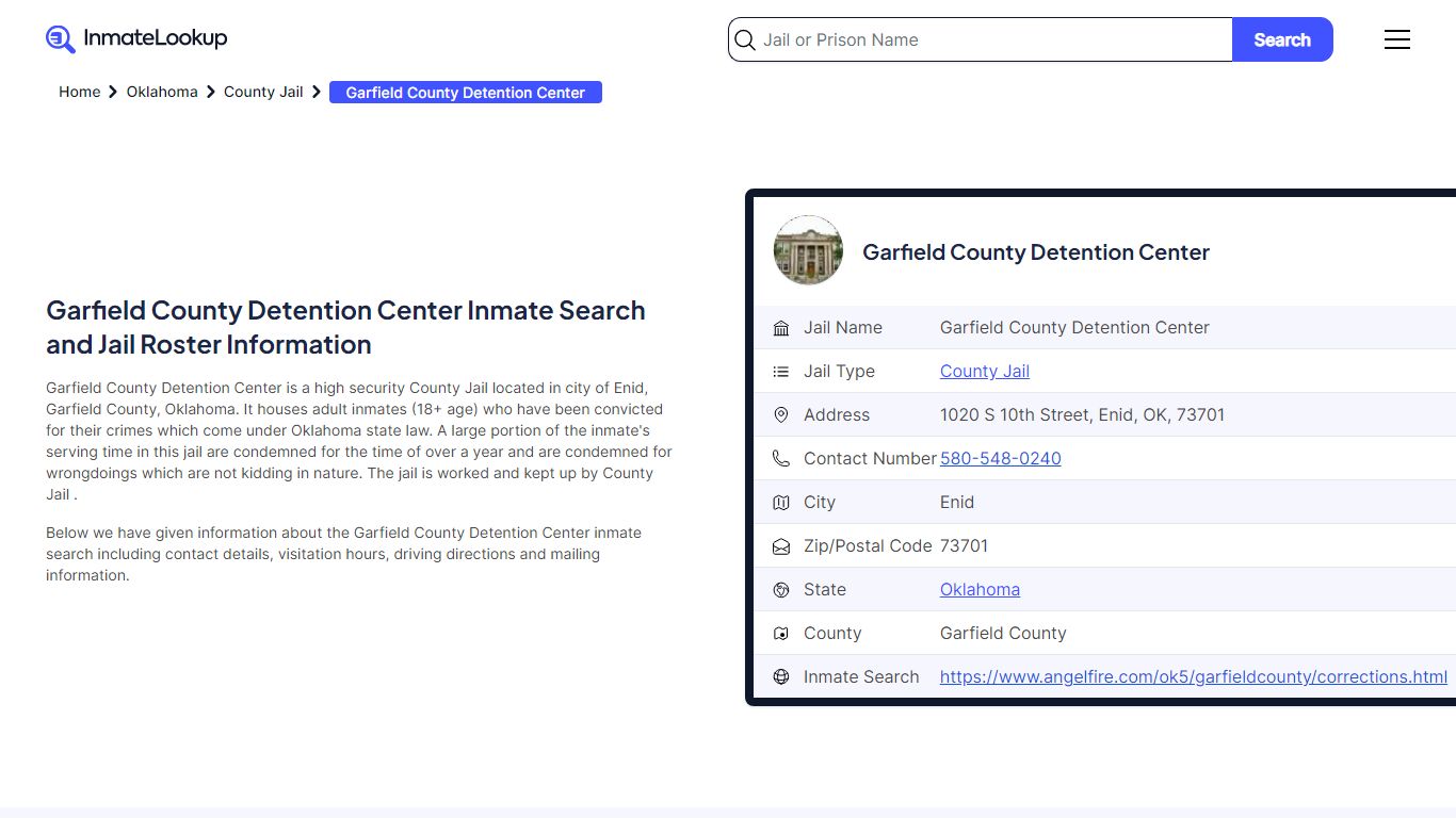 Garfield County Detention Center Inmate Search, Jail Roster, Bookings ...